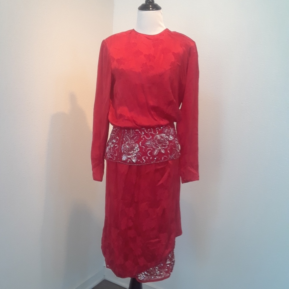 Silky Vintage Red Dress